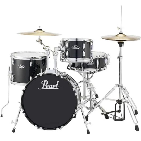 Pearl Roadshow 4-piece Complete Drum Set with Cymbals - Charcoal Metallic