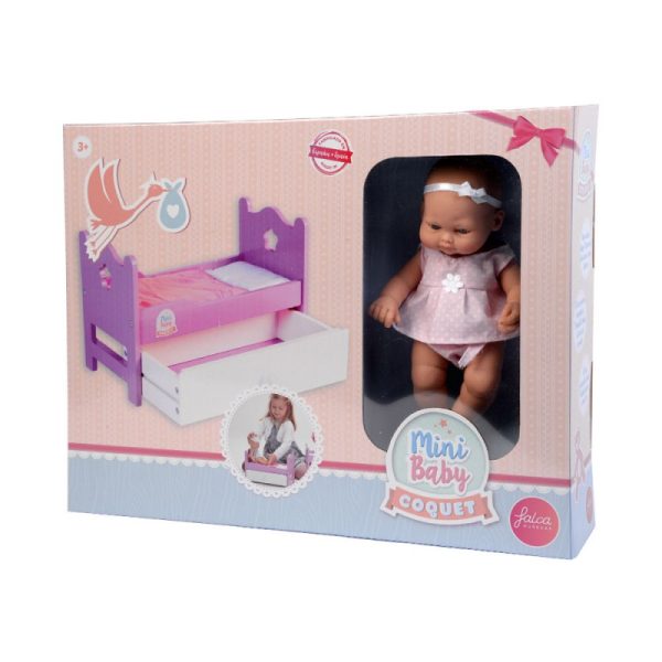 MINI BABY COQUET WODN BED STORGE & DOLL