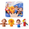 Ms. Rachel Finger Puppets Zoo Friends 4-Pack, Lion, Monkey & Parrot, Educational Toys & Animal Puppets, Toddler Toys for Girls & Boys Ages 6 Months-2+