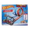 Hot Wheels Double Loop Dash Straight Track Large Loops and 2 1:64 Scale Toy Cars Ages 5 to 10