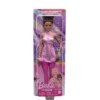 Barbie Careers Fashion Doll & Accessories, Brunette in Removable Pink Skate Outfit with Ice Skates & Trophy