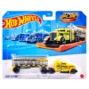 Hot Wheels Track Fleet, 1:64 Scale Die-Cast Toy Vehicle, Combined Cab & Trailer That Works on Tracks (Styles May Vary)
