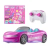 Hot Wheels Barbie Toy Car, Remote Control Pink Convertible, Space for 2 Barbie Dolls and Boot Opens for Storage, Sticker Sheet for Design Options, JBH05