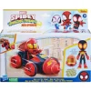 Marvel Spidey and His Amazing Friends Web-Spinners Miles with Drill Spinner, Car Playset with Vehicle, 4-Inch Scale Action Figure and Accessory, Toy Cars for Kids 3 and Up